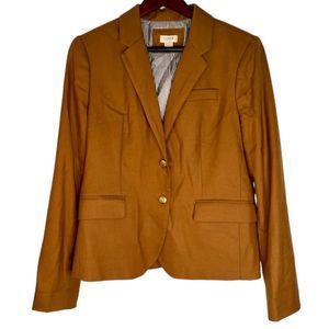 J Crew Womens 10 Camel Wool Blend Original Schoolboy Preppy Button Accent Blazer